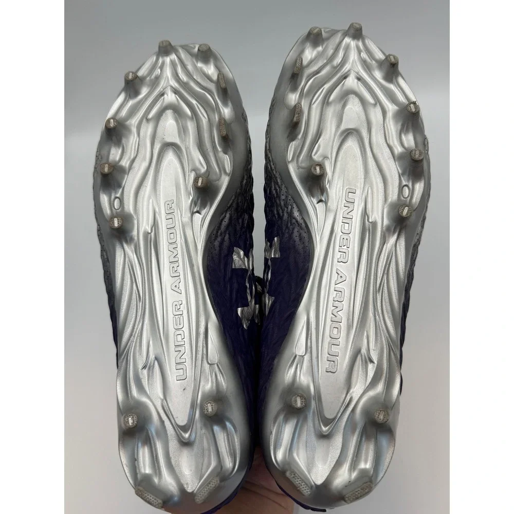 Under Armour Spotlight Clone MC Football Cleats Men's Purple Silver Sz 9